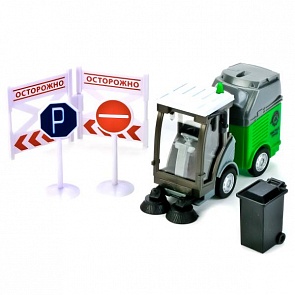 Мусороуборочная машина металлическая - 1:64 - 9,5 см (Технопарк, U1407A-2)